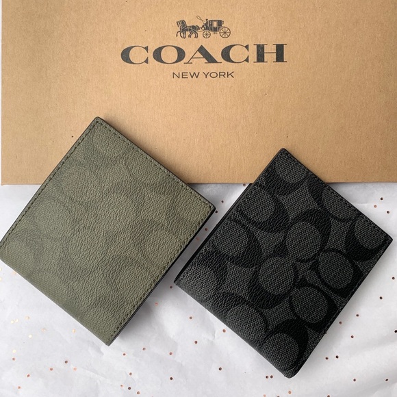 Coach Men’s Slim Billfold Signature Coated Wallet - Picture 7 of 7